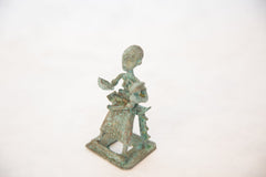 Vintage African Oxidized Copper Mother Feeding Child // ONH Item ab00523 Image 2