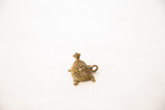 Vintage African Bronze Mesh Design Turtle Pendant // ONH Item ab00524 Image 2