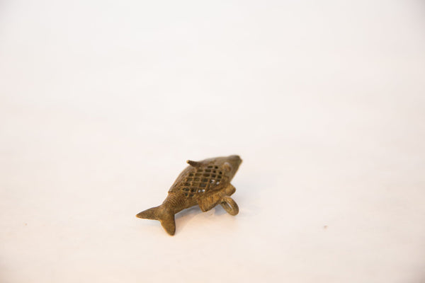 Vintage African Large Bronze Mesh Design Fish Pendant // ONH Item ab00526 Image 2