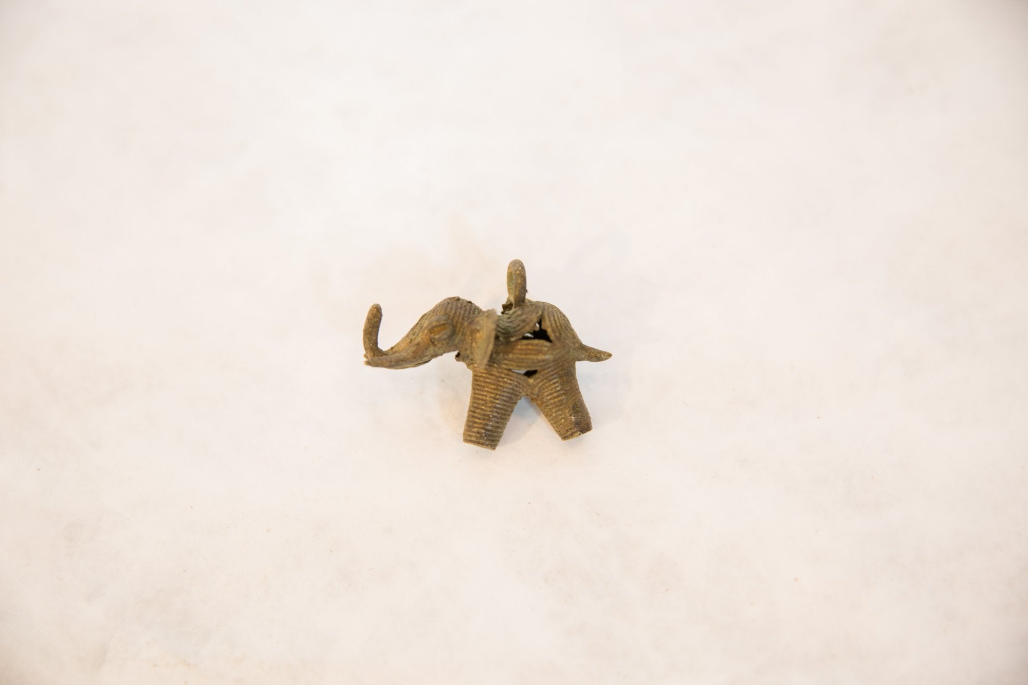 Vintage African Bronze Wire Design Elephant Pendant // ONH Item ab00528 Image 1