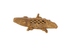 Vintage African Bronze Mesh Design Crocodile Pendant // ONH Item ab00533