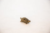 Vintage African bronze wire turtle pendant, intricate handmade coiled shell pattern.