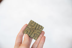 Vintage African Square Bronze Coin // ONH Item ab00549 Image 2