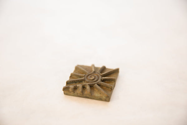 Vintage African Square Bronze Coin // ONH Item ab00550 Image 1