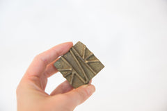 Vintage African Square Bronze Coin // ONH Item ab00551 Image 2