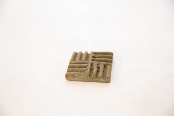 Vintage African Square Bronze Coin // ONH Item ab00552 Image 1