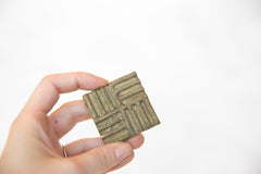 Vintage African Square Bronze Coin // ONH Item ab00552 Image 3