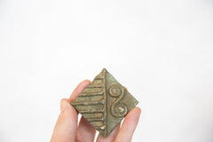 Vintage African Square Bronze Coin // ONH Item ab00554 Image 2
