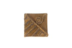 Vintage African Square Bronze Coin // ONH Item ab00556