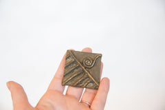Vintage African Square Bronze Coin // ONH Item ab00556 Image 3
