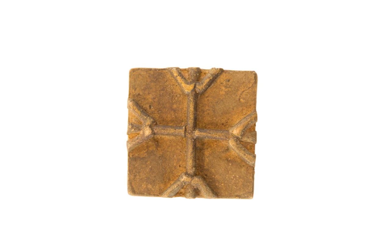 Vintage African Square Bronze Coin // ONH Item ab00557