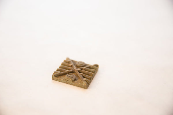 Vintage African Square Bronze Coin // ONH Item ab00558 Image 1