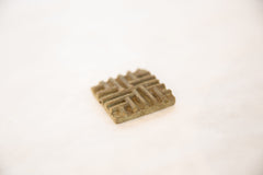 Vintage African Square Bronze Coin // ONH Item ab00563 Image 1