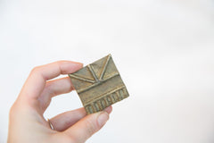 Vintage African Square Bronze Coin // ONH Item ab00564 Image 2