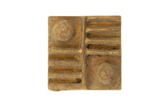 Vintage African Square Bronze Coin // ONH Item ab00565