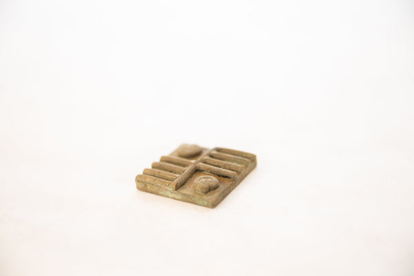Vintage African Square Bronze Coin // ONH Item ab00565 Image 1