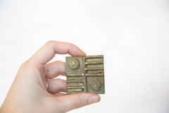 Vintage African Square Bronze Coin // ONH Item ab00565 Image 3