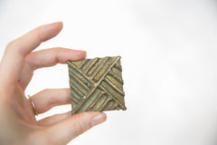 Vintage African Square Bronze Coin // ONH Item ab00567 Image 3