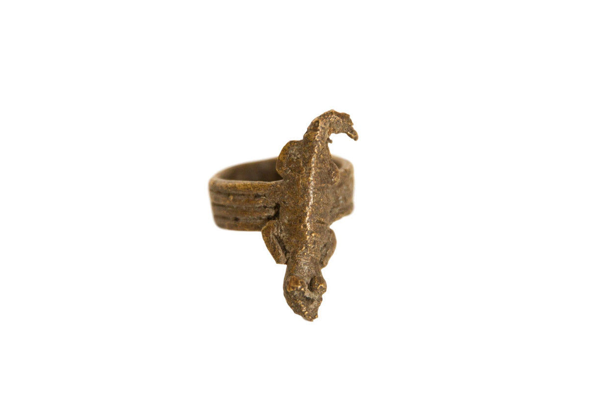 Vintage African Bronze Lizard Ring // ONH Item ab00586