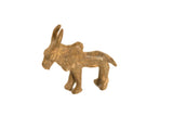 Handmade vintage African bronze water buffalo sculpture with a rustic, textured patina.