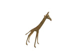 Vintage African bronze one-eyed giraffe sculpture showing a handmade, textured patina.