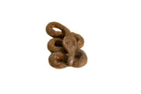 Collectible Vintage handmade African Iron Twisty Resting Snake, aged patina.