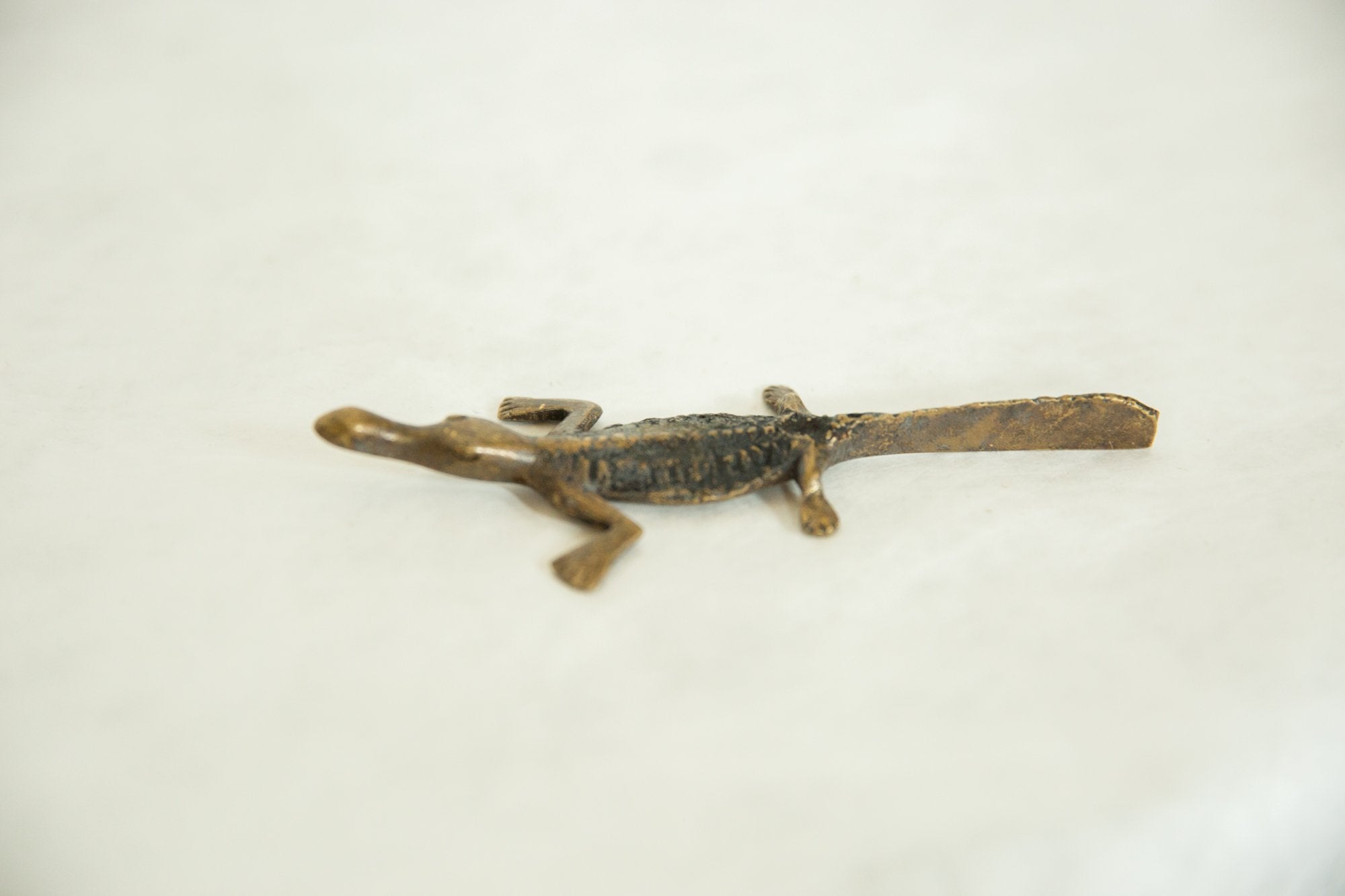 Vintage African Bronze Black Backed Crocodiles // ONH Item ab00599 Image 1