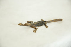 Vintage African Bronze Black Backed Crocodiles // ONH Item ab00599 Image 3