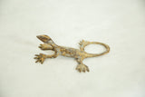 Vintage African bronze gecko, detailed with a unique aged patina.