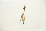 Handmade vintage African bronze gazelle fawn head, neck, and antlers.