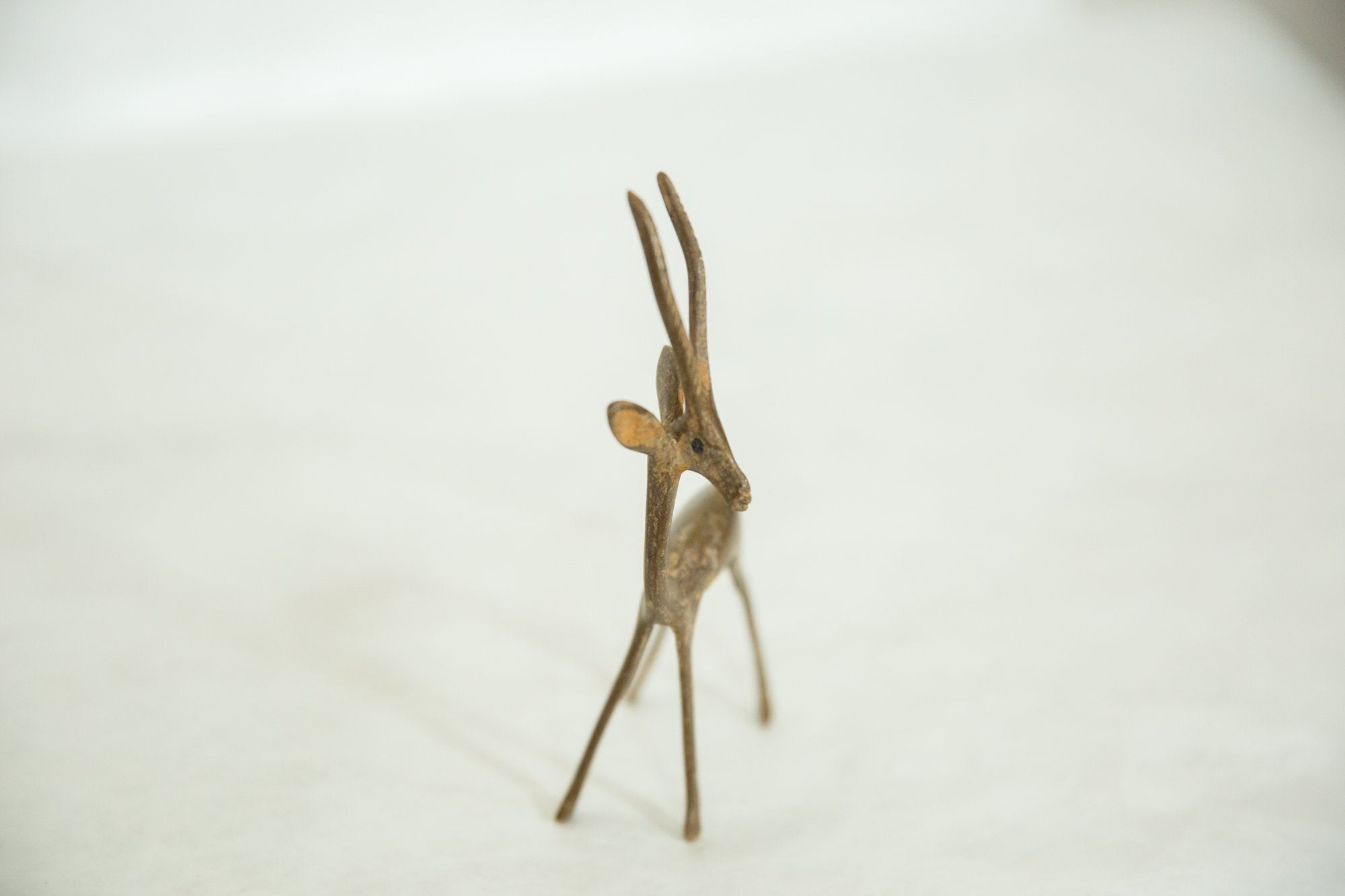 Vintage African Bronze Left Facing Alert Gazelle // ONH Item ab00608 Image 1