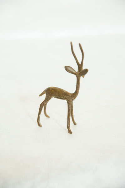 Vintage African Bronze Left Facing Alert Gazelle // ONH Item ab00608 Image 2
