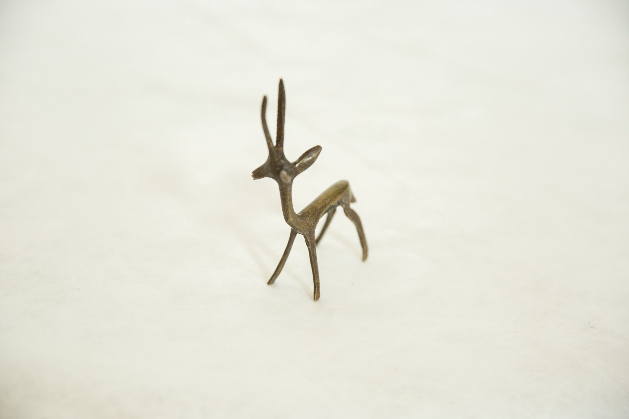 Vintage African Bronze Right Facing Alert Gazelle // ONH Item ab00612 Image 1