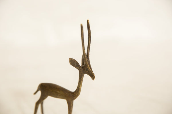 Vintage African Bronze Forward Facing Gazelle // ONH Item ab00613 Image 1