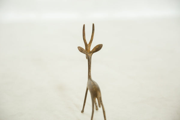 Vintage African Bronze Forward Facing Gazelle // ONH Item ab00614 Image 1