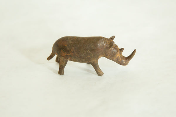 Vintage African Medium Bronze Rhinoceros // ONH Item ab00615 Image 1
