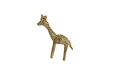 Vintage African bronze giraffe figurine with a textured surface and aged green patina.