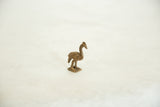 Small collectible bronze ostrich statuette with a textured, vintage patina.