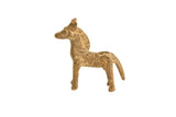 Collectible vintage African bronze horse with rustic patina and handmade texture, 2.5 inches.