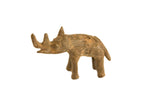 Vintage African bronze rhinoceros sculpture with a charming, textured handmade patina.