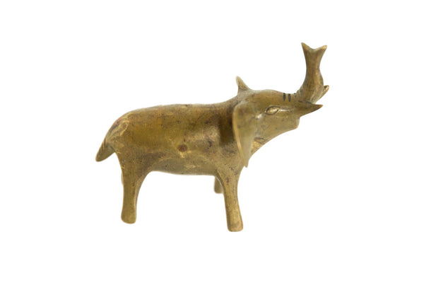 Vintage African Bronze Happy Elephant // ONH Item ab00627