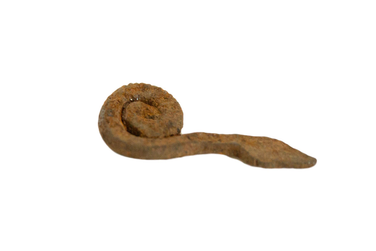 Vintage African Iron Coiled Reaching Snake // ONH Item ab00634