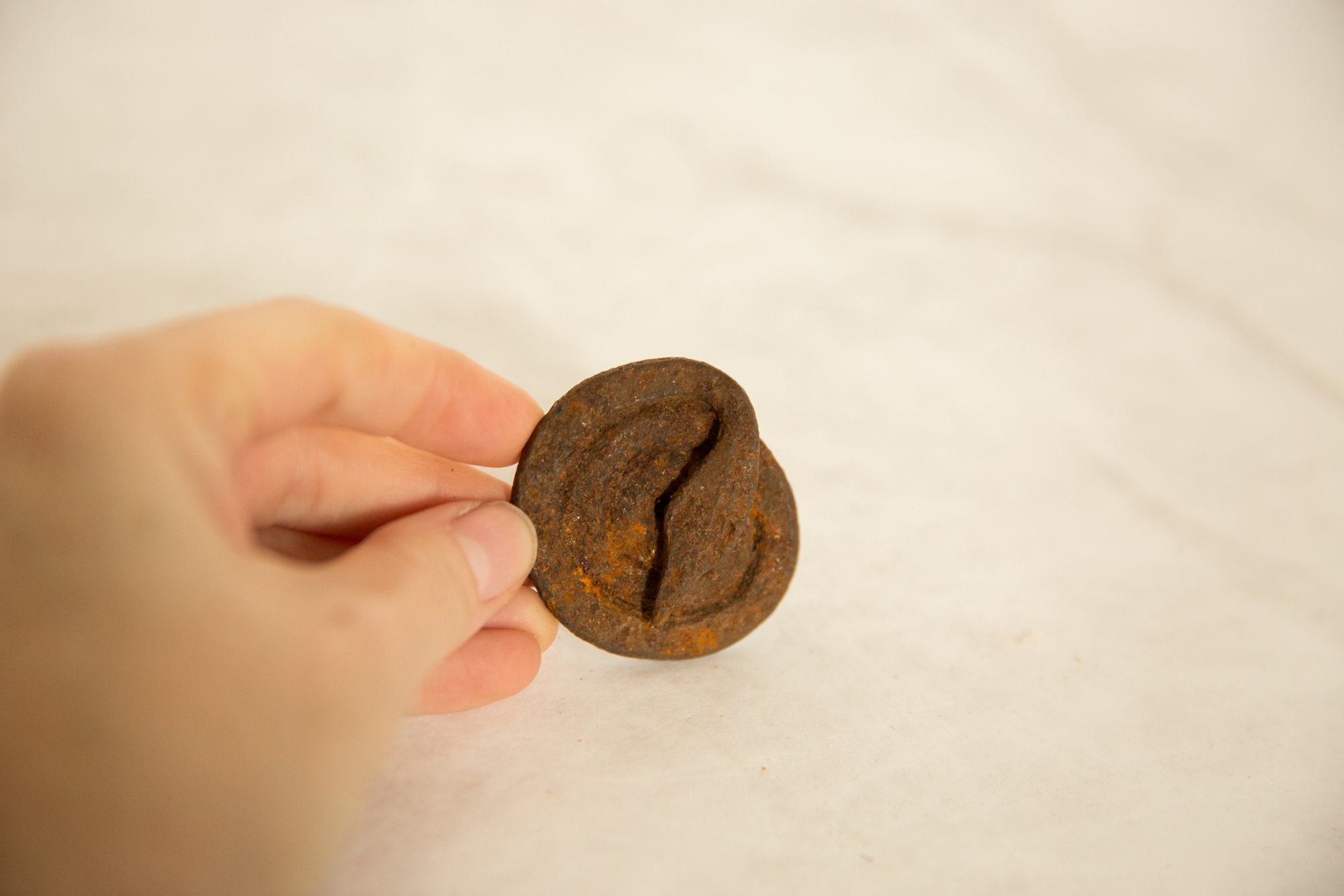 Vintage African Iron Coiled Sleeping Snake // ONH Item ab00635 Image 1