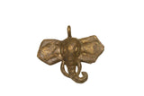 Vintage African handmade bronze elephant pendant with textured patina, 2x2 inches.