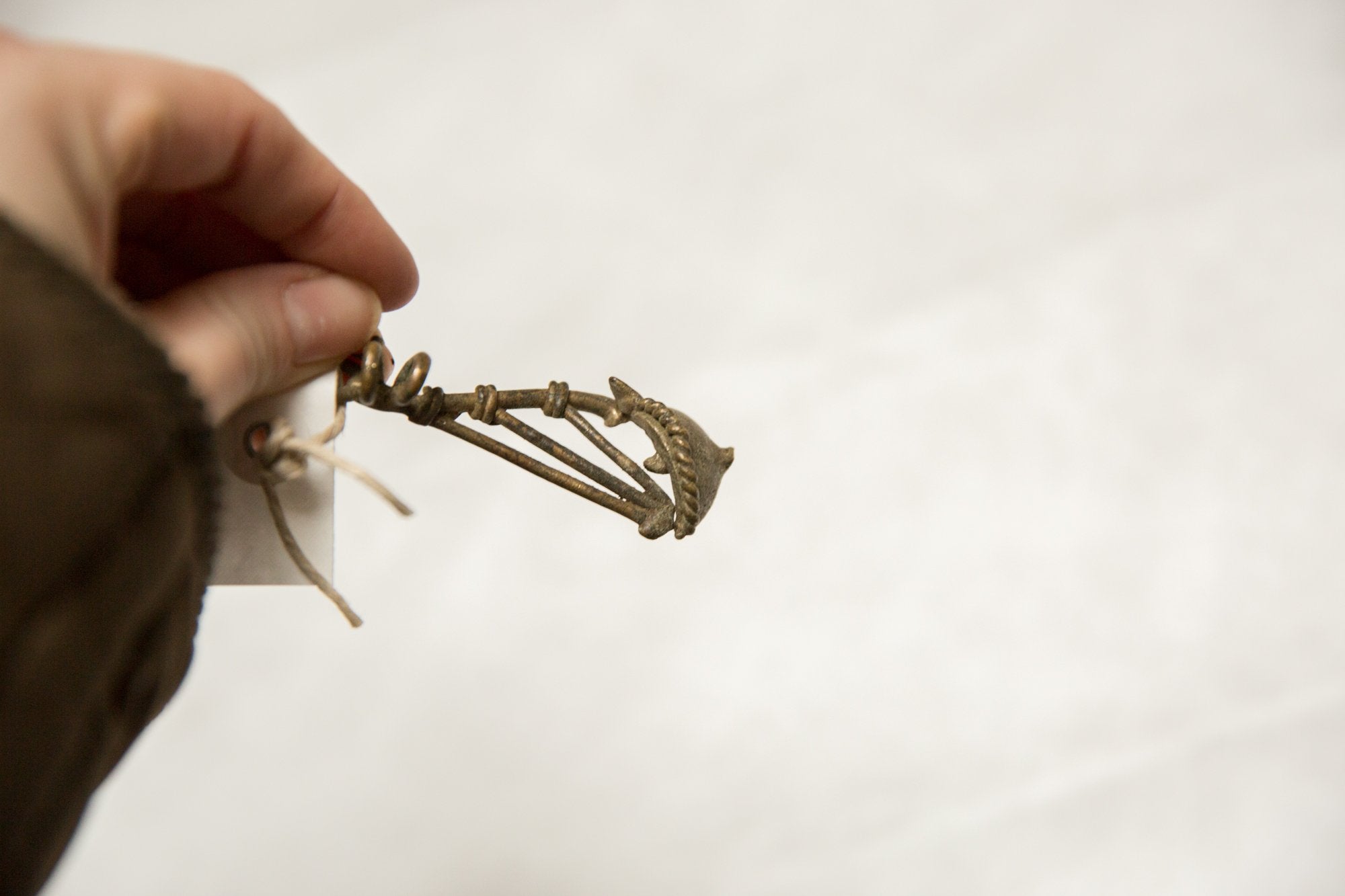 Vintage African Musical Bronze Instrument Pendant // ONH Item ab00642 Image 1