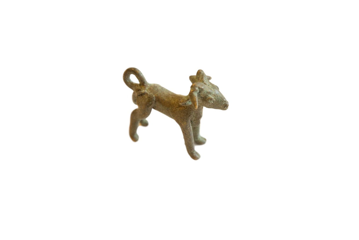 Vintage African Oxidized Bronze Ram Pendant // ONH Item ab00644