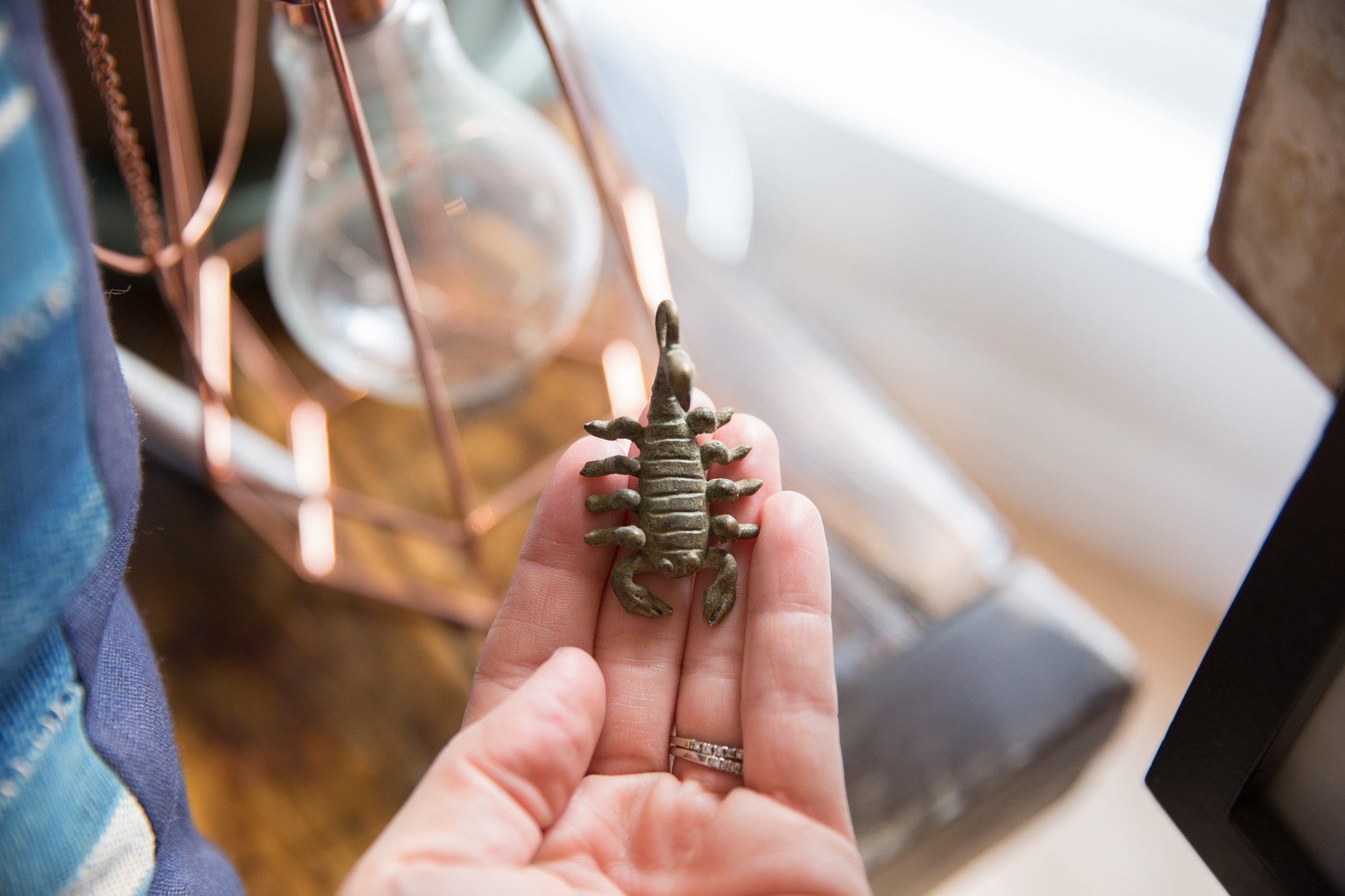 Vintage African Dark Bronze Scorpion Pendant // ONH Item ab00647 Image 1