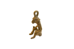 Vintage African Bronze Sitting Monkey Pendant // ONH Item ab00652