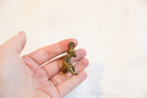 Vintage African Bronze Sitting Monkey Pendant // ONH Item ab00652 Image 3