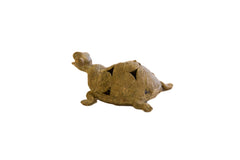 Vintage African Large Oxidized Bronze Wire Design Turtle Pendant // ONH Item ab00653